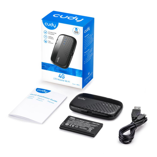 Мобільний 4G LTE WiFi-маршрутизатор Cudy MF4 CAT4 з акумуляторною батареєю 2000mAh