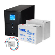 Комплект резервного живлення: Kraft PSW2000VA/1600W(LCD)24V UPS + гелева батарея 1905 Вт*г