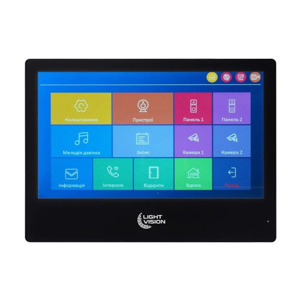 Комплект відеодомофона Light Vision: домофон 10" SINGAPORE (AI) FHD Black та відеопанель RIO FHD Black