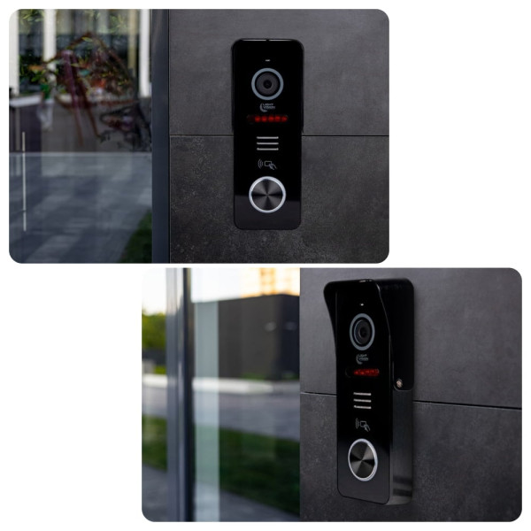 Комплект відеодомофона Light Vision: домофон 7" SINGAPORE (AI) FHD Black та відеопанель RIO FHD Black