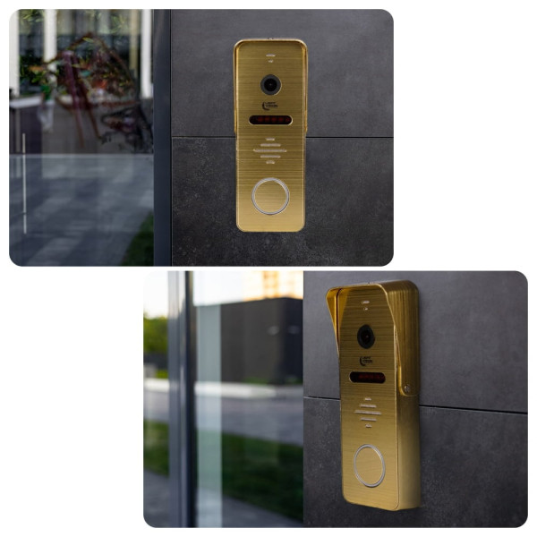 Комплект відеодомофона Light Vision: домофон 7" SINGAPORE (AI) FHD White та відеопанель RIO FHD Gold