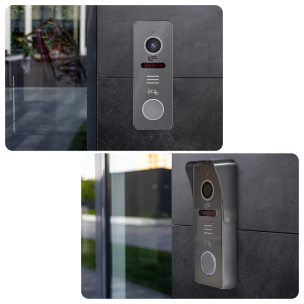 Комплект відеодомофона Light Vision: домофон 7" SINGAPORE (AI) FHD White та відеопанель RIO FHD Grey