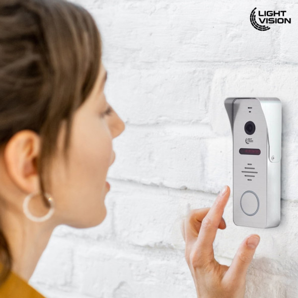 Комплект відеодомофона Light Vision: домофон 7" SINGAPORE (AI) FHD White та відеопанель RIO FHD Silver