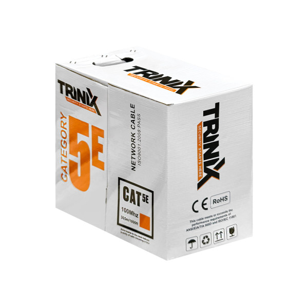 Кабель вита пара UTP CAT5E CCA 0.51mm PVC Indoor Trinix 305m