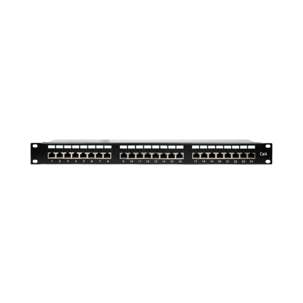 Патч-панель 24 порти NVC-PN-12/24 CAT5/CAT6 19" 1U екранована