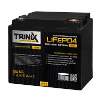 Акумуляторна батарея літій-залізо-фосфатна 12.8В 42А*год Trinix TLFP-1242 Ultra LiFePO4 (Black)