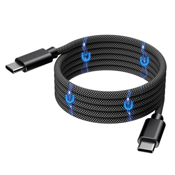 Кабель Choetech ХСС-1052 Black USB-C to USB-C Magnetic PD3.1 240W 1.2m