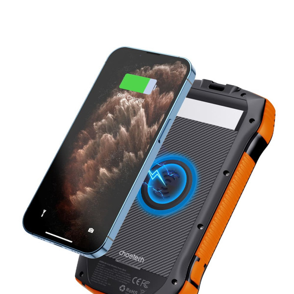 Повербанк з сонячною панеллю 20000mAh Choetech B657 Black PD20W+QC QC3.0 PD3.0 бездротова зарядка