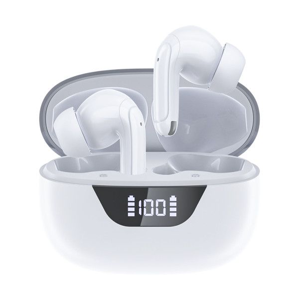 Бездротові навушники Choetech BH-T60 White TWS, Bluetooth 5.3, ANC+ENC, LED-дисплей
