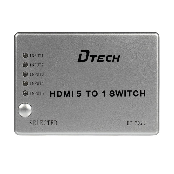 Комутатор 4K@30Hz HDMI 5x1 Dtech DT-7021 (MS)
