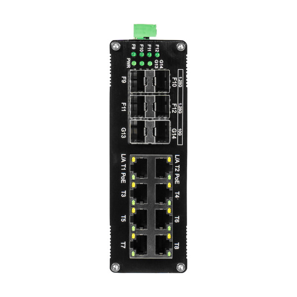 PoE-комутатор 14-портовий керований L2+ ETH-IMC2408MP гігабітний з 8 портами PoE, 240W