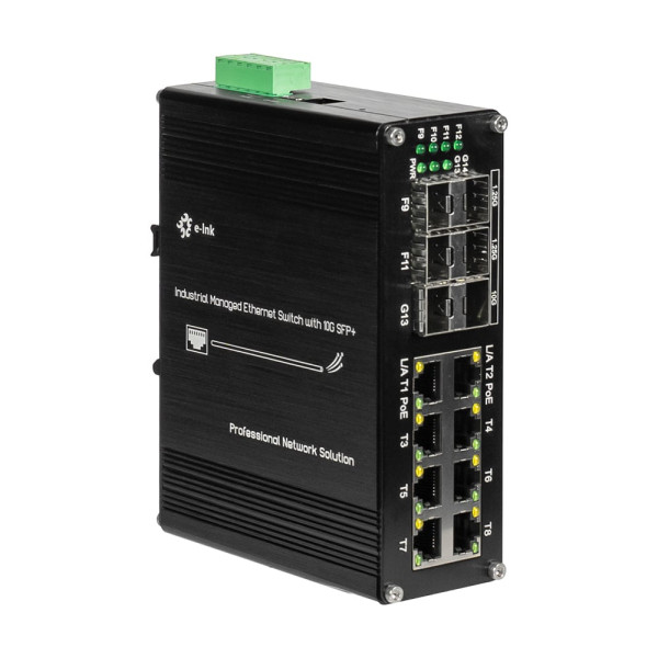 PoE-комутатор 14-портовий керований L2+ ETH-IMC2408MP гігабітний з 8 портами PoE, 240W
