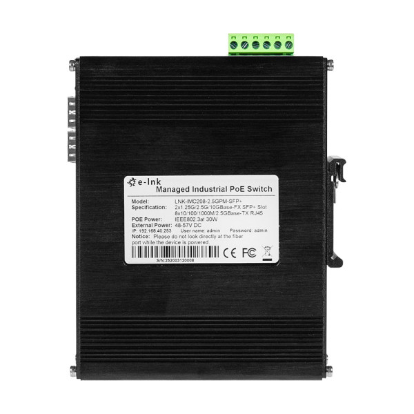 PoE-комутатор 10-портовий керований L2+ LNK-IMC208-2.5GPM-SFP+ 2.5G з 8 портами PoE, 240W