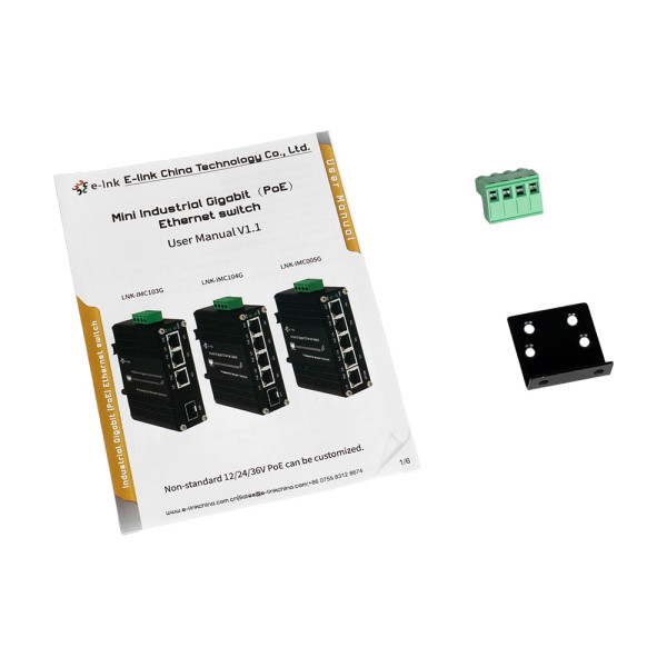 PoE-комутатор 5-портовий E-LINK LNK-IMC005GP з 4 портами PoE