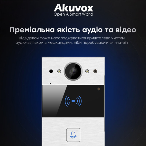 IP-відеопанель 2Mp Akuvox R20A SIP зі зчитувачем EM-Marine / Mifare / NFC