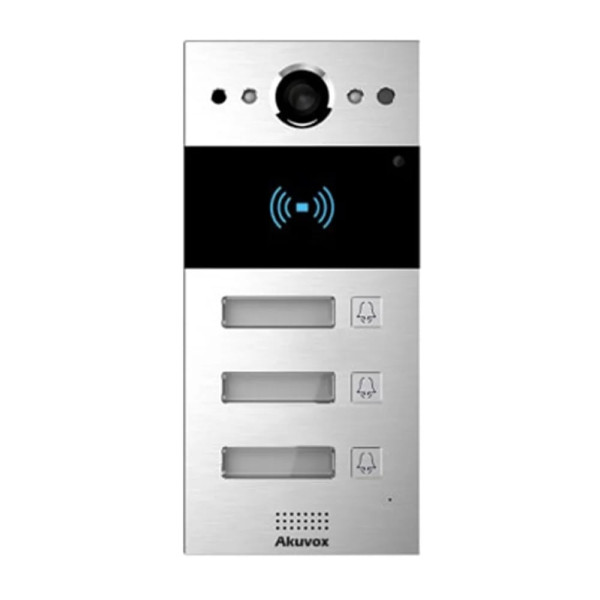 IP-відеопанель на 3 абоненти 2Mp Akuvox R20B SIP зі зчитувачем EM-Marine / Mifare / NFC