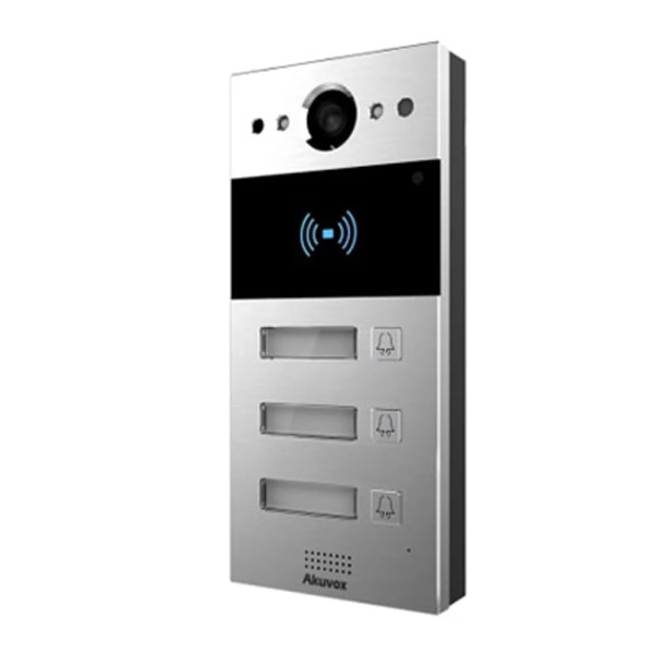 IP-відеопанель на 3 абоненти 2Mp Akuvox R20B SIP зі зчитувачем EM-Marine / Mifare / NFC