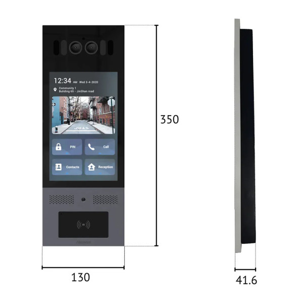 IP-відеопанель багатоабонентська 5Mp Akuvox X915S з екраном 8", розпізнаванням облич та зчитувачем EM-Marine / Mifare / NFC / BLE / QR