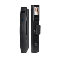 Замок біометричний автономний Trinix TRL-8803BTV Black L/R з Bluetooth та Wi-Fi, розпізнаванням облич, долоней, зчитувачем відбитків пальців і карт Mifare