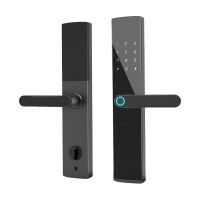 Замок біометричний автономний Trinix TRL-5404BTF Black L/R з Bluetooth, зчитувачем відбитків пальців і карт Mifare