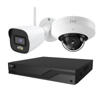 Комплект IP-відеонагляду на 2 камери TVT IP-Video Kit 2x5Mp (D/B) WiFi: 1 циліндрична 5Mp WiFi відеокамера + 1 купольна 5Mp WiFi відеокамера + 4-канальний 8Mp відеореєстратор