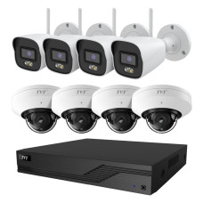 Комплект IP-відеонагляду на 8 камер TVT IP-Video Kit 8x5Mp (D/B) WiFi: 4 циліндричні 5Mp WiFi відеокамери + 4 купольні 5Mp WiFi відеокамери + 8-канальний 8Mp відеореєстратор