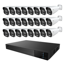 Комплект IP-відеонагляду на 24 камери TVT IP-Video Kit 24x6Mp (B): 24 циліндричних 6Mp відеокамер + 32-канальний 12Mp відеореєстратор