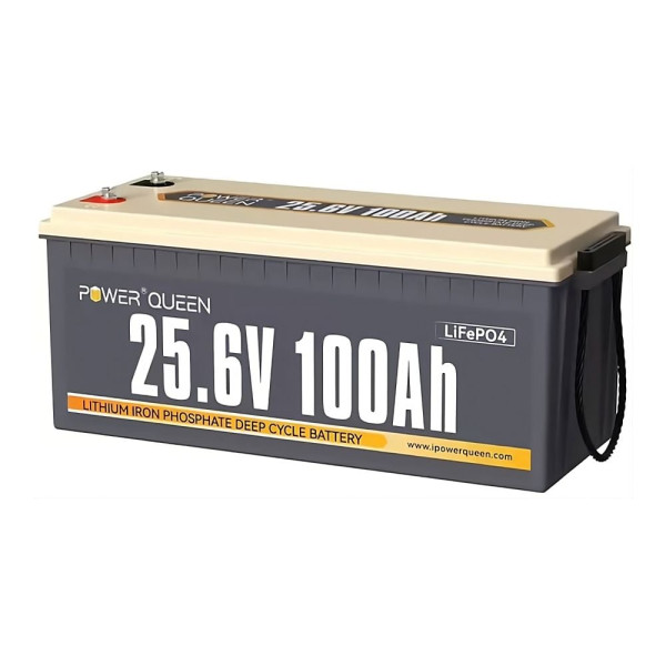 Акумуляторна батарея літій-залізо-фосфатна 25.6В 100А*год LiFePO4 Power Queen 25.6V 100Ah, 2560Wh, BMS 100A, 532*207*215мм