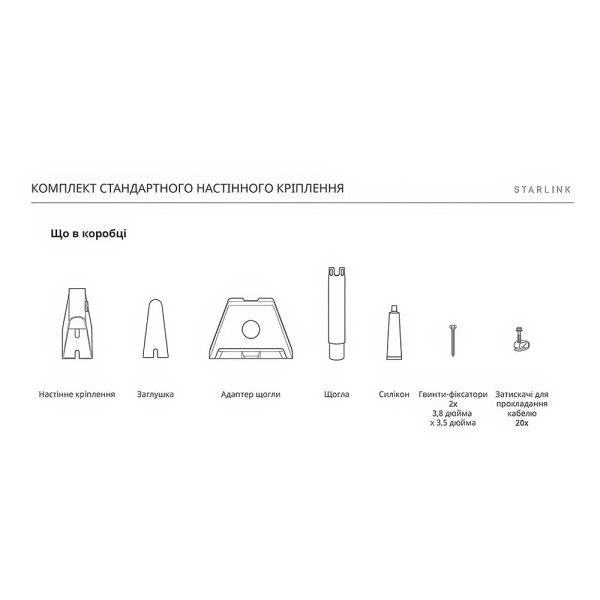 Настінне кріплення Starlink Standard Wall Mount до Starlink Gen3 REV4