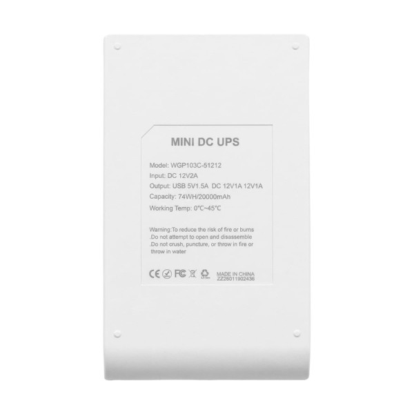 Джерело безперебійного живлення Mini UPS WGP UPS103C 20000mAh 5V/12V/12V, Li-ion 4*5Ah, для роутера та оптичного терміналу