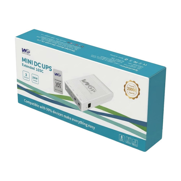 Джерело безперебійного живлення Mini UPS WGP UPS103C 20000mAh 5V/12V/12V, Li-ion 4*5Ah, для роутера та оптичного терміналу