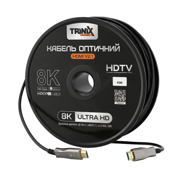 Кабель HDMI V2.1 оптичний 45м Trinix (AOC-HDMI8k-45m)