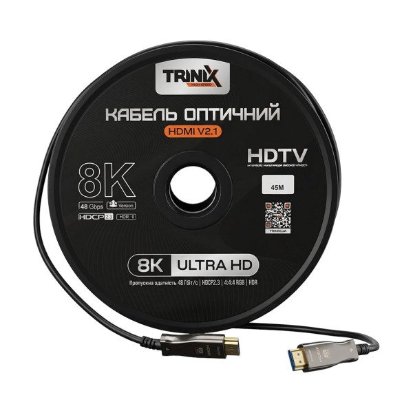 Кабель HDMI V2.1 оптичний 45м Trinix (AOC-HDMI8k-45m)