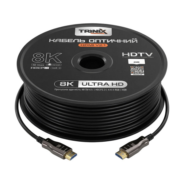 Кабель HDMI V2.1 оптичний 45м Trinix (AOC-HDMI8k-45m)