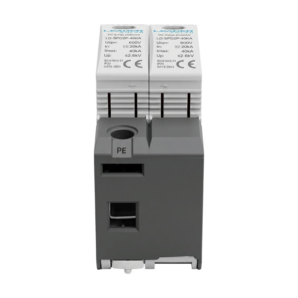 Обмежувач напруги Leader LD-SPD2P-40KA-600V DC під DIN-рейку