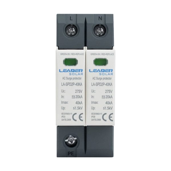 Обмежувач напруги Leader LA-SPD2P-40KA (1P+N) 275V AC під DIN-рейку