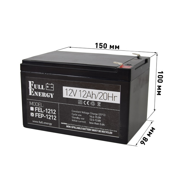 Акумулятор 12В 12 Аг для ДБЖ Full Energy FEP-1212