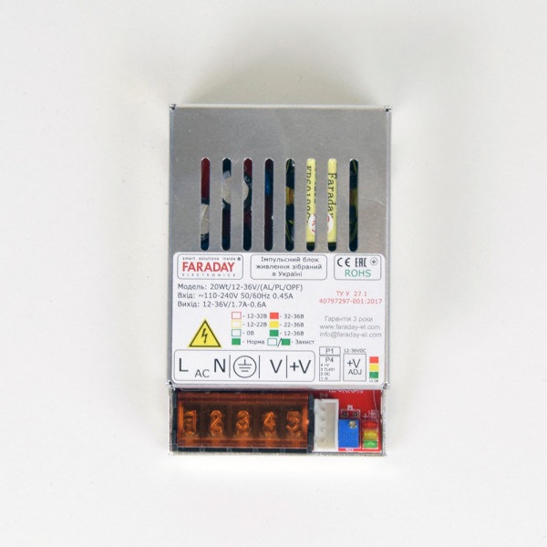 Блок живлення Faraday Electronics 20Wt/12-36V/ALU
