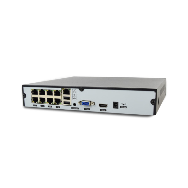 IP-відеореєстратор 8-канальний ZKTeco Z8508NER-8P з AI функціями і 8 PoE-портами для систем відеонаглядуу
