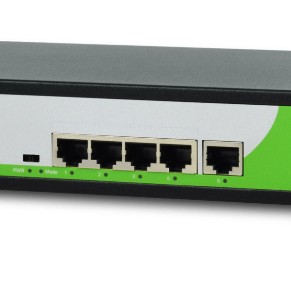 PoE-комутатор ZKTeco ZK-PoE41N-55W з 4 портами PoE