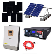 Автономна система безперебійного живлення потужністю 5 кВт з LiFePO4 АКБ, сонячними панелями та монтажним набором (баластна система)