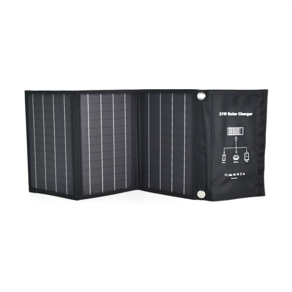 Комплект: портативна сонячна панель 21W Solar Charge, повербанк FEB-292B 20 Вт + 22.5 Вт, кабель синхронізації RC-068W