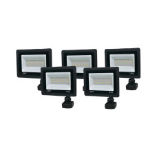 Комплект із 5 світлодіодних прожекторів Lightwell 50W з датчиком руху (LW-FL-B-50-S)