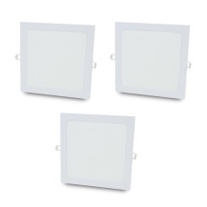 Комплект із 3-х світильників світлодіодних LIGHTWELL LW-SQ-RCD-12 12 W квадрат, вбудований