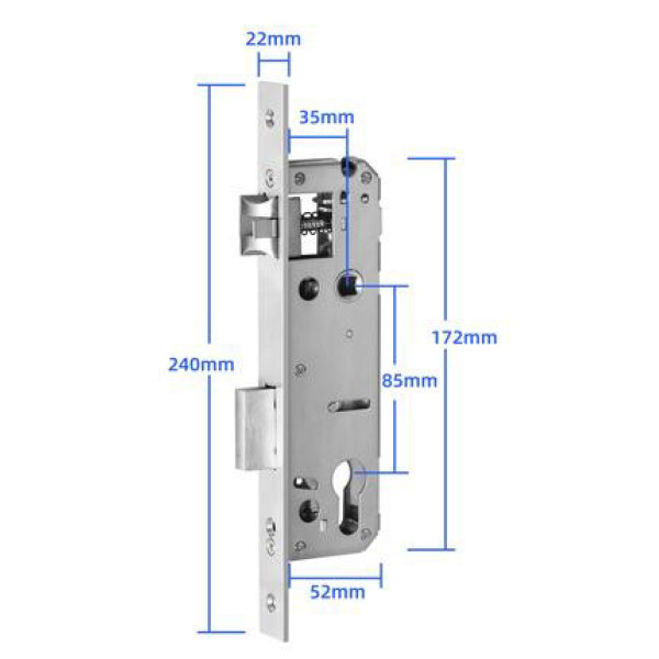 Умный дверной биометрический замок SEVEN LOCK SL-7762BF black (врезная часть 3585)
