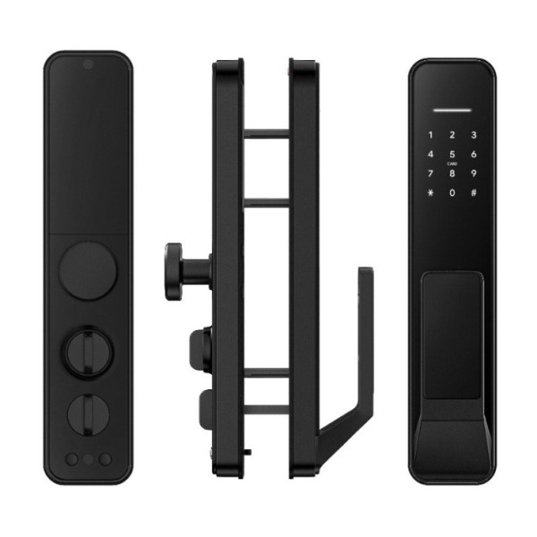 Умный дверной биометрический замок SEVEN LOCK SL-7769BF black (врезная часть 6068)