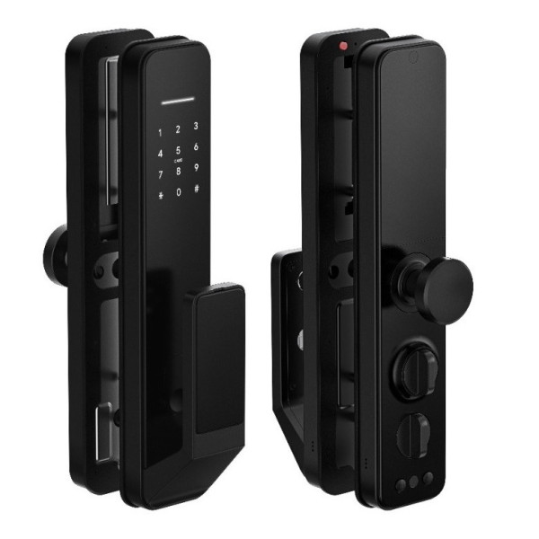 Умный дверной биометрический замок SEVEN LOCK SL-7769BF black (врезная часть 6068)