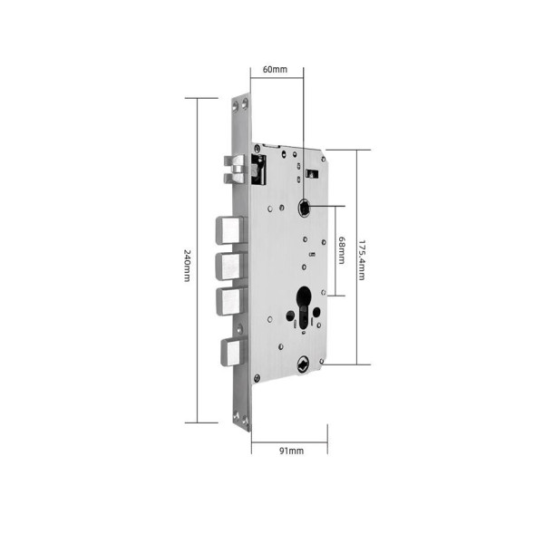 Умный дверной биометрический замок SEVEN LOCK SL-7769BF black (врезная часть 6068)