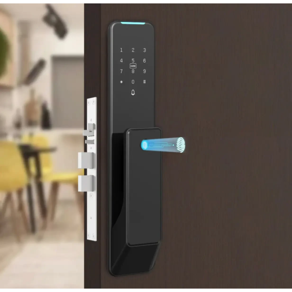 Умный дверной биометрический замок SEVEN LOCK SL-7775BF black