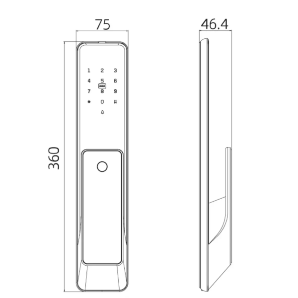 Умный дверной биометрический замок SEVEN LOCK SL-7775BF black